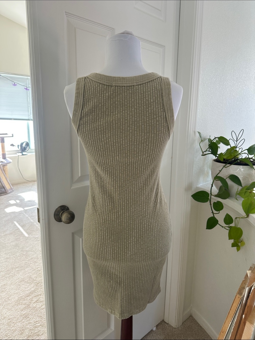 Project Social T Ribbed Tank Mini Dress - Olive - Picture 2 of 5